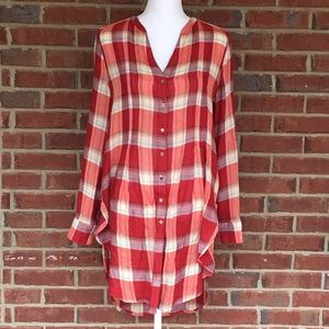 Akemi kin Anthropologie plaid shirt dress